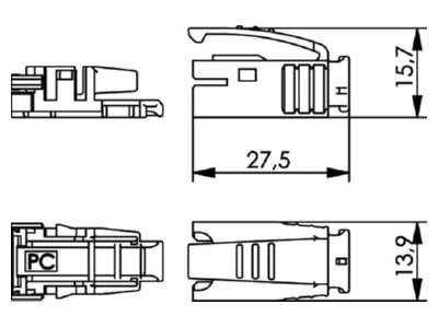 Mazeichnung Telegaertner H86011A0001 STX Knickschutztuelle gr