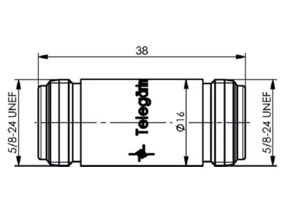 Dimensional drawing Telegaertner J01024A0004 N straight bus bus coupler