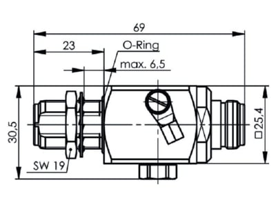 Dimensional drawing Telegaertner J01028A0044 Surge protection for signal systems