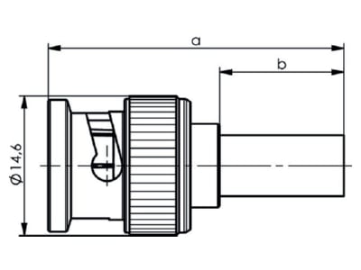 Dimensional drawing Telegaertner J01002A0055 BNC plug connector