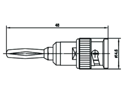 Dimensional drawing Telegaertner J01008A0628 BNC straight plug bus coupler