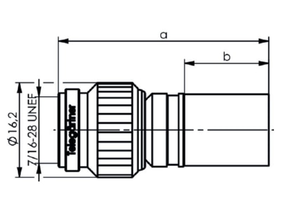 Dimensional drawing Telegaertner J01010A0052 TNC plug connector