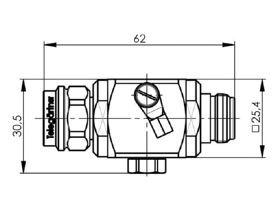 Dimensional drawing Telegaertner J01028A0034 Surge protection for signal systems