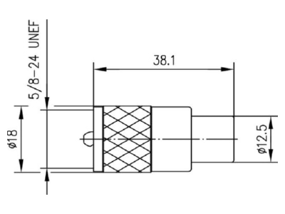 Dimensional drawing Telegaertner J01040B0604 UHF plug connector