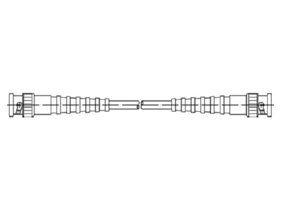 Dimensional drawing Telegaertner L00010A1806 Coax patch cord BNC connector 0 75m