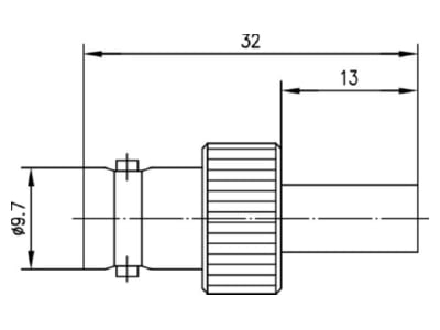 Dimensional drawing Telegaertner J01003A1262 BNC jack connector