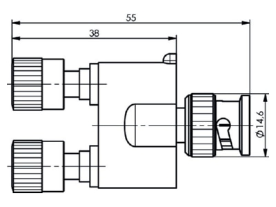 Dimensional drawing Telegaertner J01008A0627 Adapter