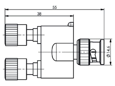 Dimensional drawing Telegaertner J01008A0627 Adapter