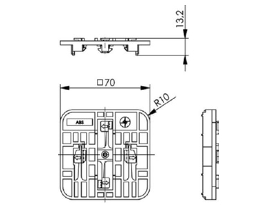 Dimensional drawing Telegaertner H02000A0054 DIN rail adapter