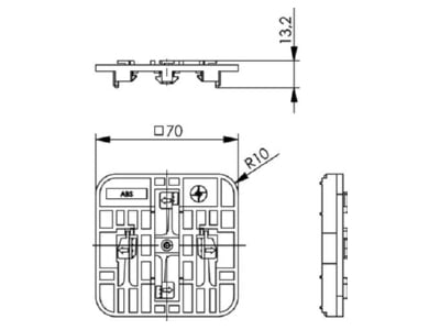 Dimensional drawing Telegaertner H02000A0054 DIN rail adapter