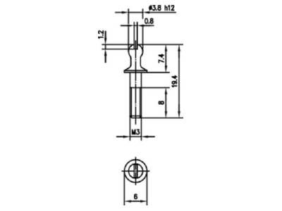 Dimensional drawing 1 Telegaertner A16010A0923 Cable connector for printed circuit
