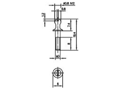 Dimensional drawing 2 Telegaertner A16010A0923 Cable connector for printed circuit
