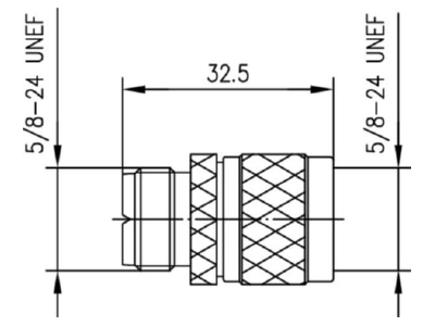 Dimensional drawing Telegaertner J01043A0832 UHF plug bus coupler