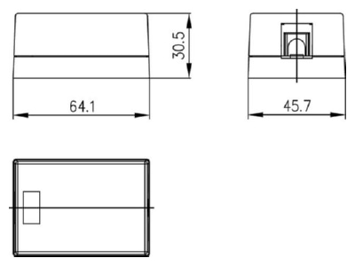 Dimensional drawing Telegaertner H02000A0064 RJ45 8 8  Data outlet white