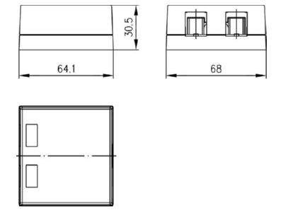 Dimensional drawing Telegaertner 100021397 RJ45 8 8  Data outlet white