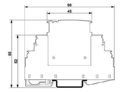 Dimensional drawing Phoenix PT 2X1 BE Basic element for surge protection