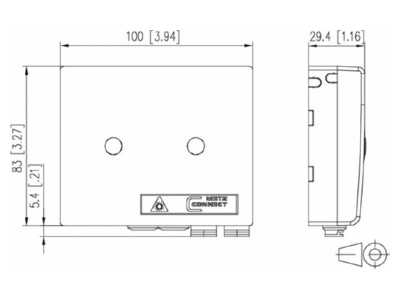 Dimensional drawing Metz 150C049HF0010E Fibre optic patch cord