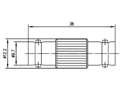 Mazeichnung Telegaertner J01005A0006 BNC Kupplung  F F  HDTV 75 Ohm