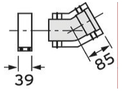 Dimensional drawing Vaillant 0020042758  VE2  Concentric flue gas air supply form 0020042758  quantity  2 