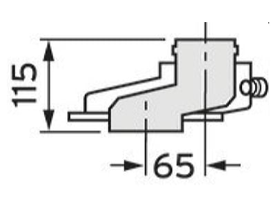 Dimensional drawing Vaillant 0020042773 Flue gas air supply collector