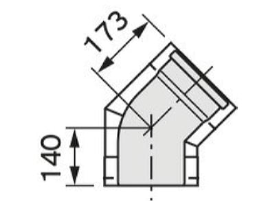 Mazeichnung Vaillant 0020095544 Bogen 45 Grad DN225 160 Eds