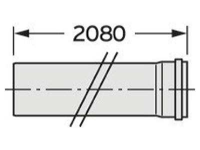 Dimensional drawing Vaillant 0020095547 Single walled flue gas pipe