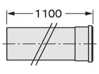 Mazeichnung Vaillant 0020095550 Verlaengerung DN200 1 0m