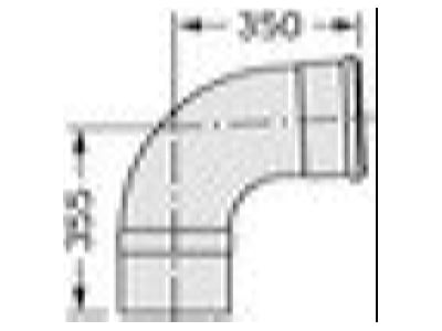 Mazeichnung Vaillant 0020095553 Bogen 87 Grad DN200 PP