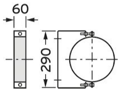 Dimensional drawing Vaillant 0020095575 Connection tube mounting kit