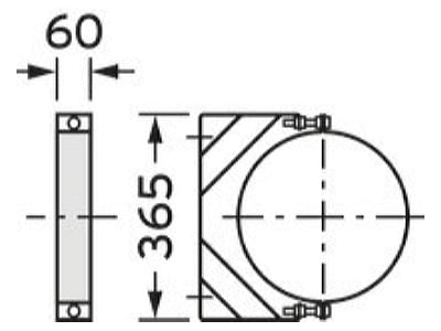 Dimensional drawing Vaillant 0020095576 Connection tube mounting kit