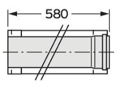 Dimensional drawing Vaillant 0020095577 Double walled flue gas pipe