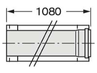 Dimensional drawing Vaillant 0020095579 Double walled flue gas pipe