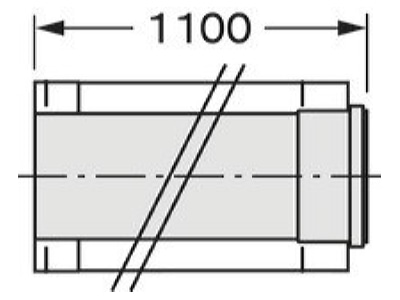 Dimensional drawing Vaillant 0020095580 Double walled flue gas pipe