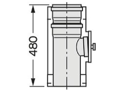 Dimensional drawing Vaillant 0020095589 Cover  round air duct