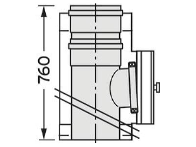 Dimensional drawing Vaillant 0020095590 Cover  round air duct