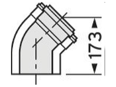 Dimensional drawing Vaillant 0020106379  VE2  Concentric flue gas air supply form 0020106379  quantity  2 