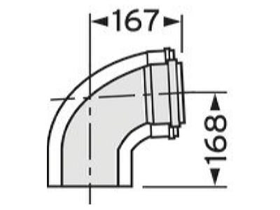 Mazeichnung Vaillant 0020106380 Bogen 87 Grad 110 160mm konzentrisch PP