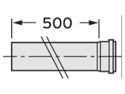 Dimensional drawing Vaillant 0020106384 Single walled flue gas pipe