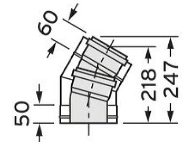 Dimensional drawing Vaillant 0020106406 Concentric flue gas air supply form