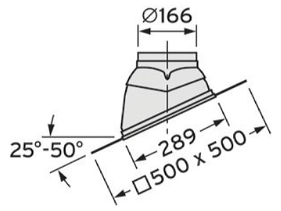 Dimensional drawing Vaillant 0020106409 Feed through roof tile