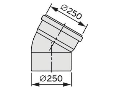 Mazeichnung Vaillant 0020106565 Bogen 30 Grad 250mm