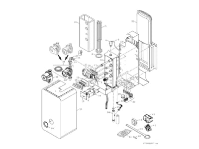 Exploded view 2 Bosch Thermotechnik TH350012 Electric boiler
