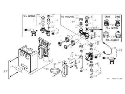 Exploded view 1 Bosch Thermotechnik HS 25 6 MM 100 Hydraulic control station
