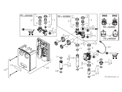 Exploded view 3 Bosch Thermotechnik HS 25 6 s Hydraulic control station