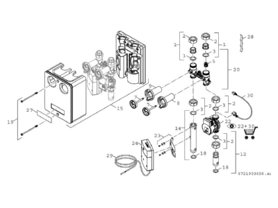 Exploded view 3 Bosch Thermotechnik HS 32 7 5 MM 100 Hydraulic control station