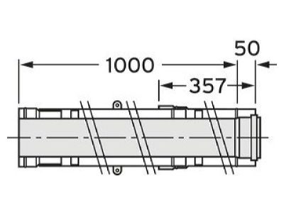 Dimensional drawing Vaillant 0020106408 Flue gas roof duct