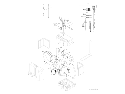 Exploded view 1 Bosch Thermotechnik AWM17 Heat pump  air water  split type
