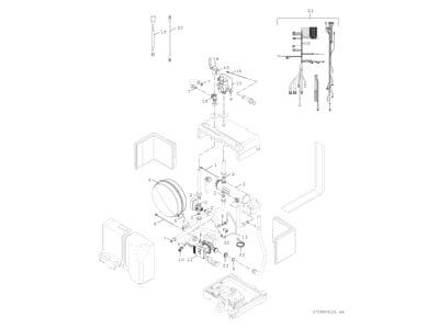Explosionszeichnung 1 Bosch Thermotechnik AWM17 Hydraulikeinheit Monobl  Waermepumpe