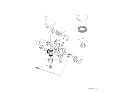Explosionszeichnung 12 Bosch Thermotechnik AWM17 Hydraulikeinheit Monobl  Waermepumpe