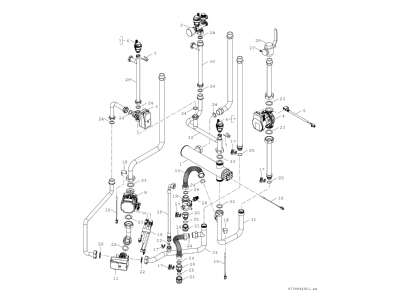 Exploded view 3 Bosch Thermotechnik AWMB9 Accessories spare parts for heat pump
